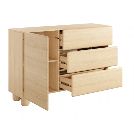 Komoda 130 cm 1-drzwiowa z szufladami LUGO dąb vicenza